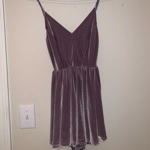 Purple velvet romper